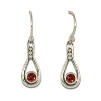 Droplet Earrings in Garnet