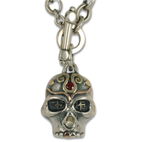 Eva Skull Pendant in Two Tone