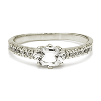 Eva Solitaire Ring in 14K White Gold