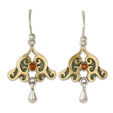 Evelyn Earrings in 14K Yellow Gold Design w Sterling Silver Base