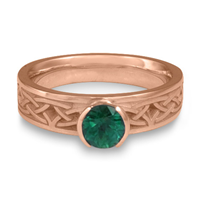 Extra Narrow Celtic Bordered Arches Engagement Ring in Emerald