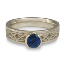 Extra Narrow Celtic Bordered Arches Engagement Ring in Sapphire