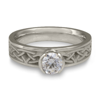 Extra Narrow Celtic Bordered Arches Engagement Ring in Platinum