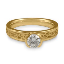 Extra Narrow Continuous Garden Gate Engagement Ring in 14K Yellow Gold