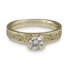 Extra Narrow Continuous Garden Gate Engagement Ring in 18K White Gold