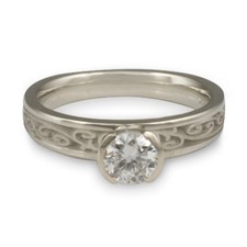 Extra Narrow Continuous Garden Gate Engagement Ring in Diamond