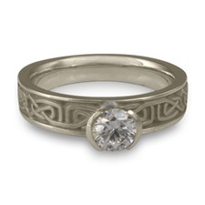 Extra Narrow Labyrinth Engagement Ring in 14K White Gold