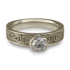 Extra Narrow Labyrinth Engagement Ring in Diamond