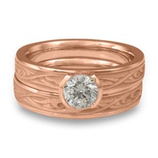 Extra Narrow Papyrus Bridal Ring Set in 14K Rose Gold