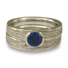 Extra Narrow Papyrus Bridal Ring Set in Sapphire
