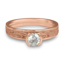 Extra Narrow Starry Night Engagement Ring in 14K Rose Gold