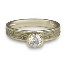 Extra Narrow Starry Night Engagement Ring in 18K White Gold