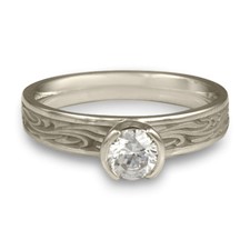 Extra Narrow Starry Night Engagement Ring in Platinum