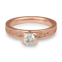 Extra Narrow Wind and Waves Engagement Ring in 14K Rose Gold