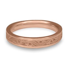 Extra Narrow Wind and Waves Wedding Ring in 14K Rose Gold