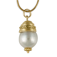 Felicity Pearl Drop Pendant in 18K Yellow Gold