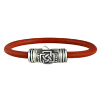 Finn Silver Leather Bracelet in Sterling Silver