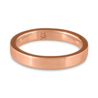 Flat Comfort Fit Wedding Ring 3mm in 14K Rose Gold