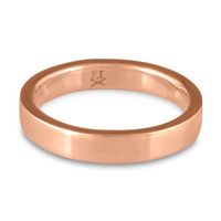 Flat Comfort Fit Wedding Ring 4mm in 14K Rose Gold