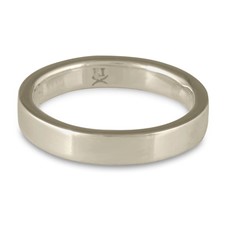 Flat Comfort Fit Wedding Ring 4mm in 14K White Gold