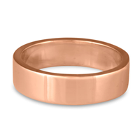 Flat Comfort Fit Wedding Ring 6mm in 14K Rose Gold
