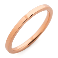 Flat Topped Comfort Fit Wedding Ring 2mm in 14K Rose Gold