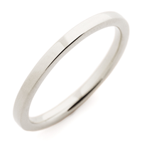 Flat Topped Comfort Fit Wedding Ring 2mm in 14K White Gold