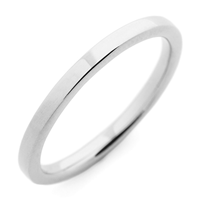 Flat Topped Comfort Fit Wedding Ring 2mm in Platinum