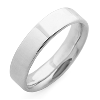 Flat Topped Comfort Fit Wedding Ring 5mm in Platinum