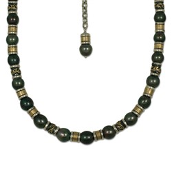 Flores Black Pearl Necklace in 14K Yellow Gold Design w Sterling Silver Base