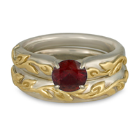 Flores Classic Bridal Ring Set in Ruby