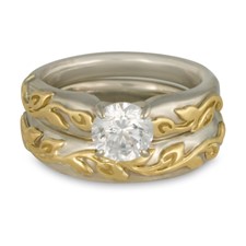 Flores Classic Bridal Ring Set in Two Tone
