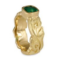 Flores Emerald Ring in 18K Yellow Gold