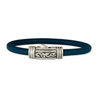 Flores Leather Bracelet in Sterling Silver