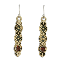 Flow Earrings with Gem in Garnet