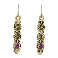 Flow Earrings with Gem in Amethyst