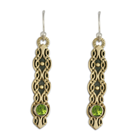 Flow Earrings with Gem in Peridot