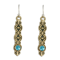 Flow Earrings with Gem in Swiss Blue Topaz