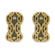 Flow Earrings in 14K Yellow Gold Design w Sterling Silver Base