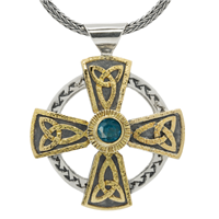 Grant s Cross  in 14K Yellow Gold Design w Sterling Silver Base