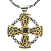 Grant s Cross  in 14K Yellow Gold Design w Sterling Silver Base