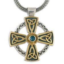 Grant s Cross  in 14K Yellow Gold Design w Sterling Silver Base