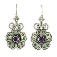 Heart Bloom Earrings in Amethyst