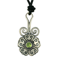 Heart Bloom Pendant in Peridot