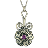 Heart Bloom Pendant in Amethyst