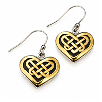 Heart Earrings in Two Tone
