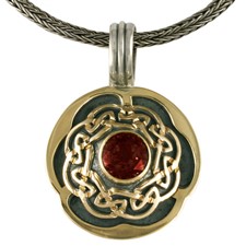 Helios Wave Pendant  in Garnet