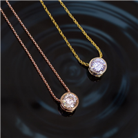 Iberia Slide Pendant w Portuguese Cut Moissanite in 14K Yellow Gold
