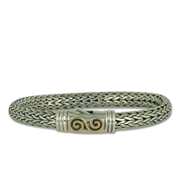 Infinity Spiral Bracelet in 14K Yellow Gold Design w Sterling Silver Base