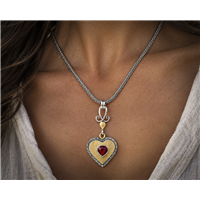 Isabella Pendant in 14K Yellow Gold Design w Sterling Silver Base